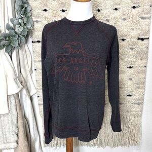 Junk Food Clothing grey Los Angeles eagle Crewneck Sweatershirt size M